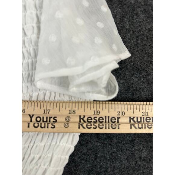 Torrid Peplum Chiffon Clip Dot Smocked Top 0 0X XL L Beachy - Picture 8 of 11